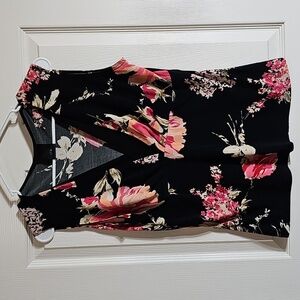 J.t.b. Floral Sleeveless V Neck Stretch Pullover Casual Tank Blouse Top Size L
